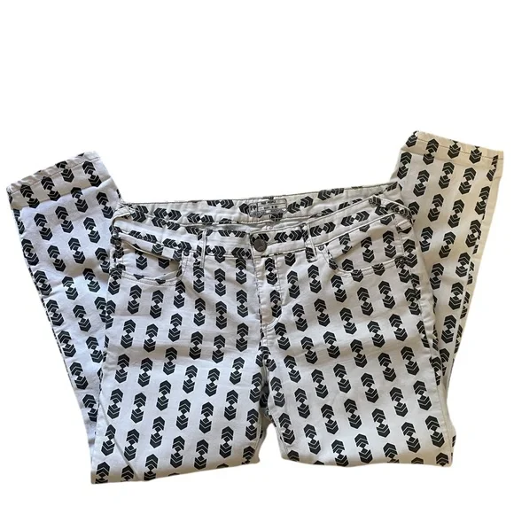 Free People Black and White bold cool girl  Patterned Skinny Jeans, size 30 - Picture 2 of 8